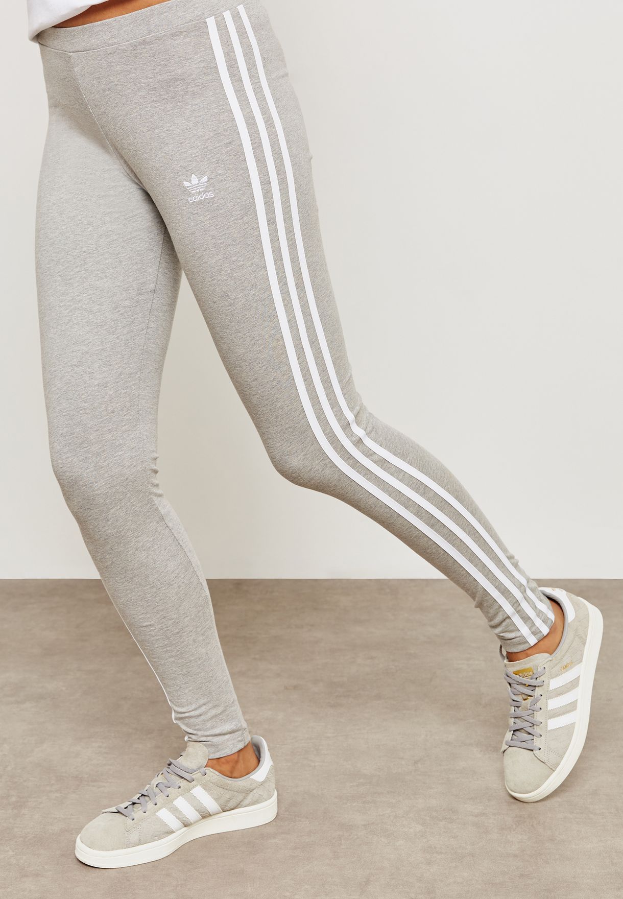 adidas Originals grey 3 Stripe Leggings 