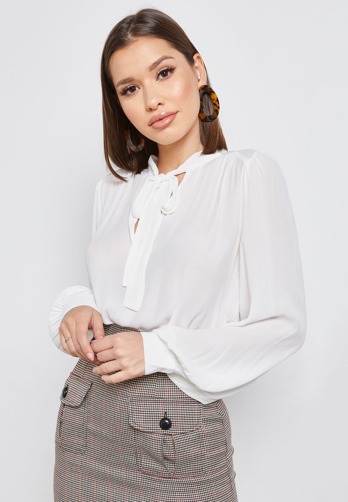tie neck blouse forever 21