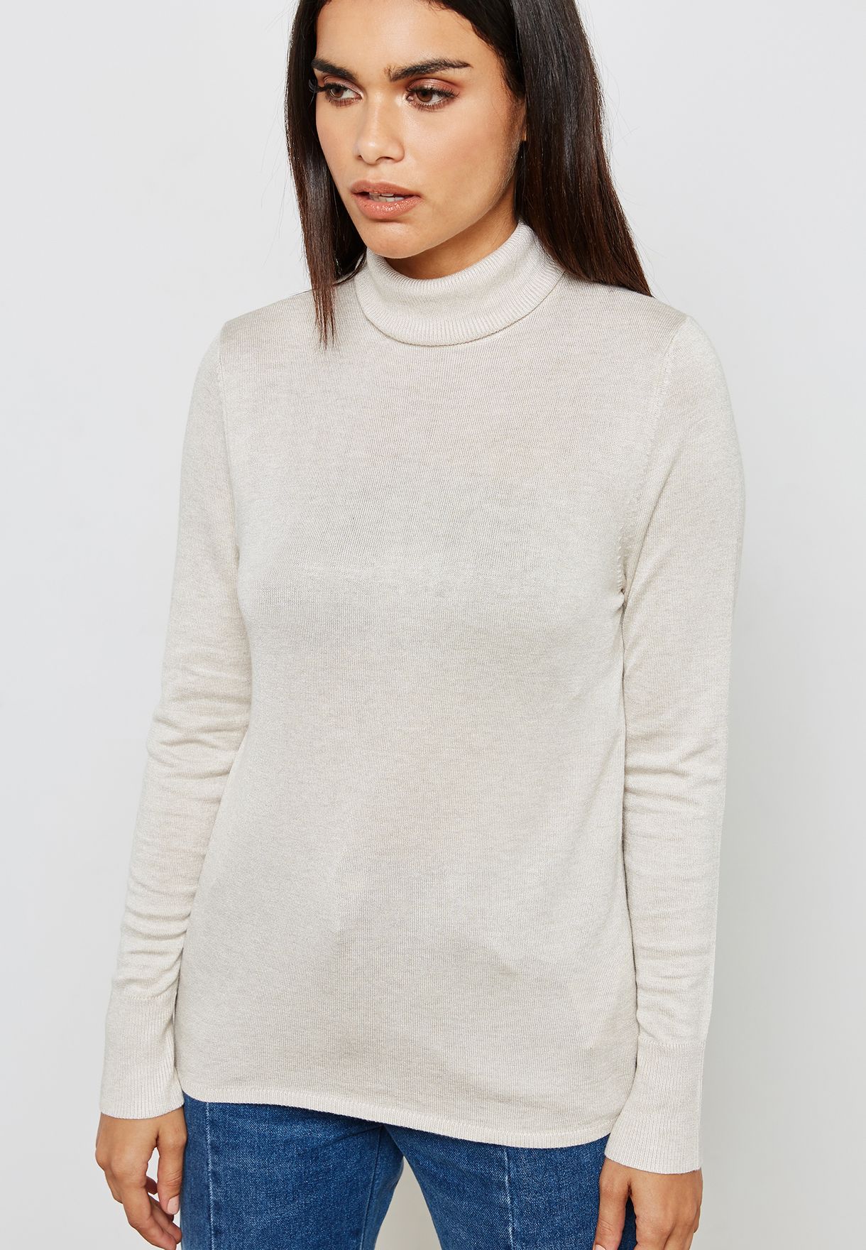 Buy Only beige Roll Neck Sweater for Women in MENA, Worldwide