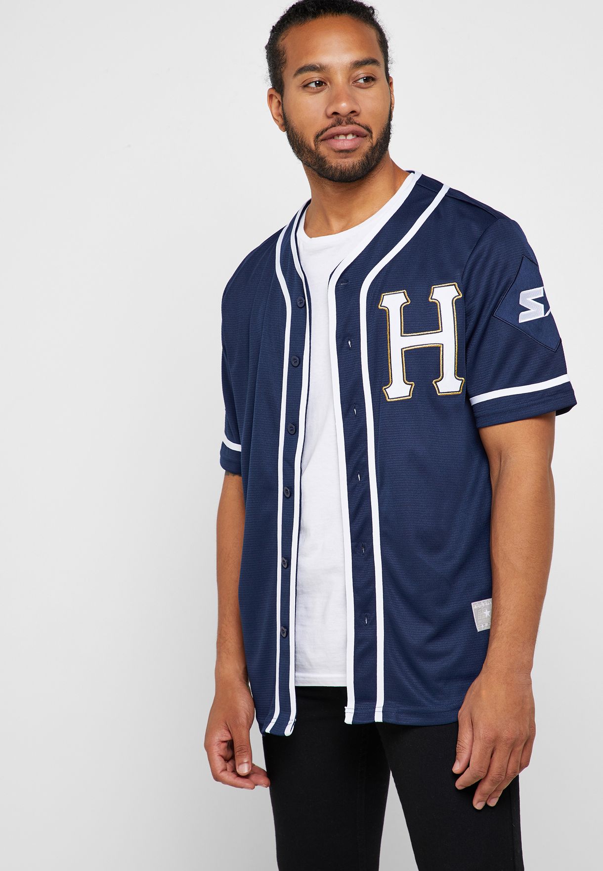 Buy Huf Navy X Starter Baseball Jersey 