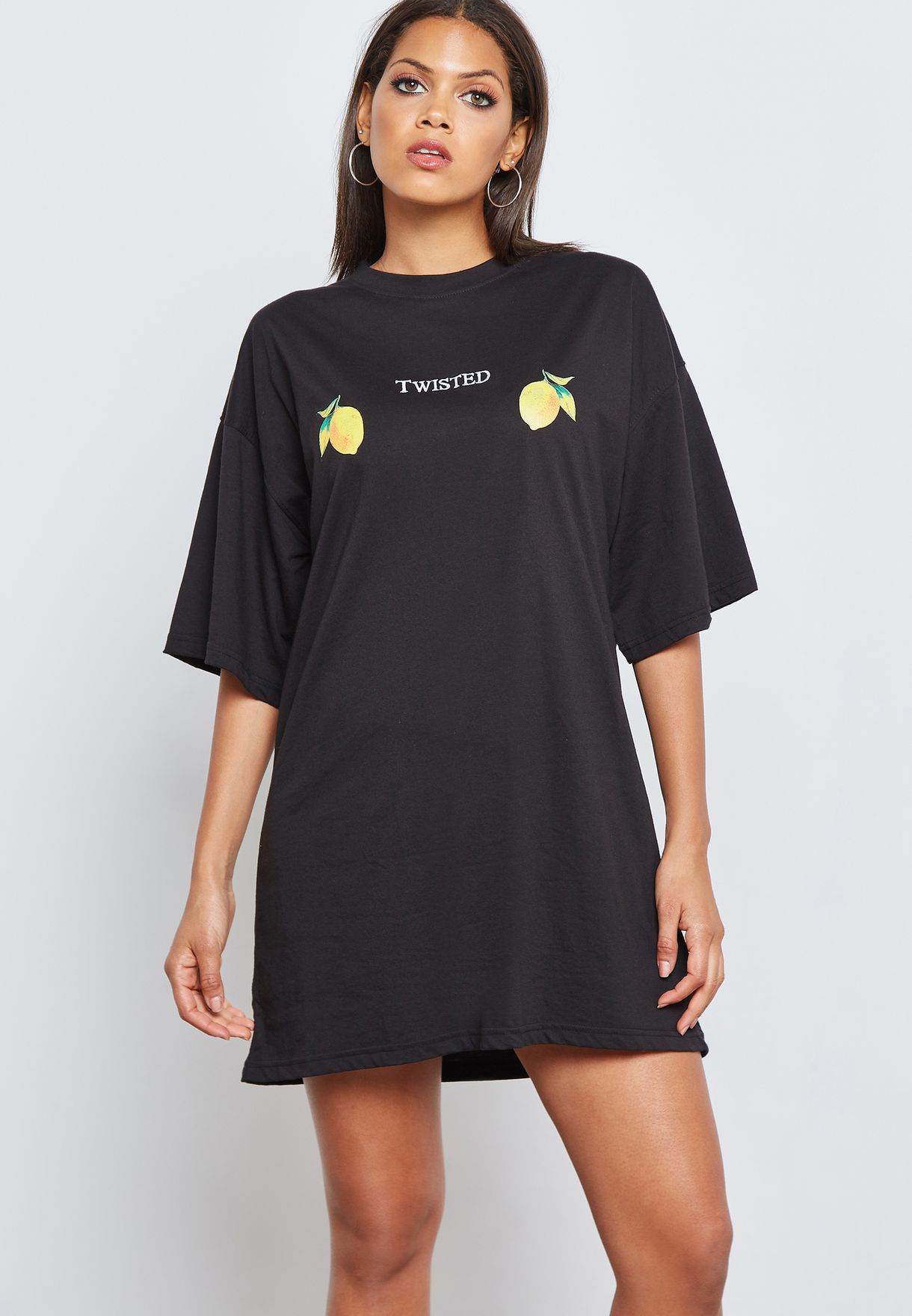 Oversized Twisted Lemon T-Shirt Dress ...