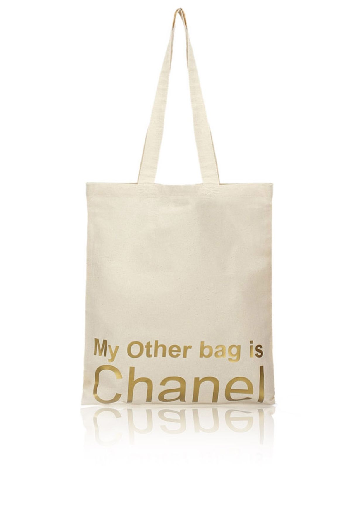Buy Beige My Other Bag Canvas Tote For Women In Mena Worldwide