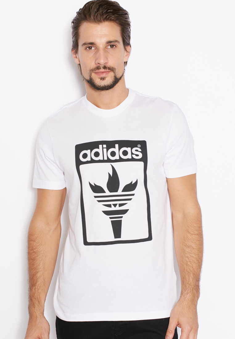Buy Originals white Trefoil Fire T-Shirt for Men Worldwide