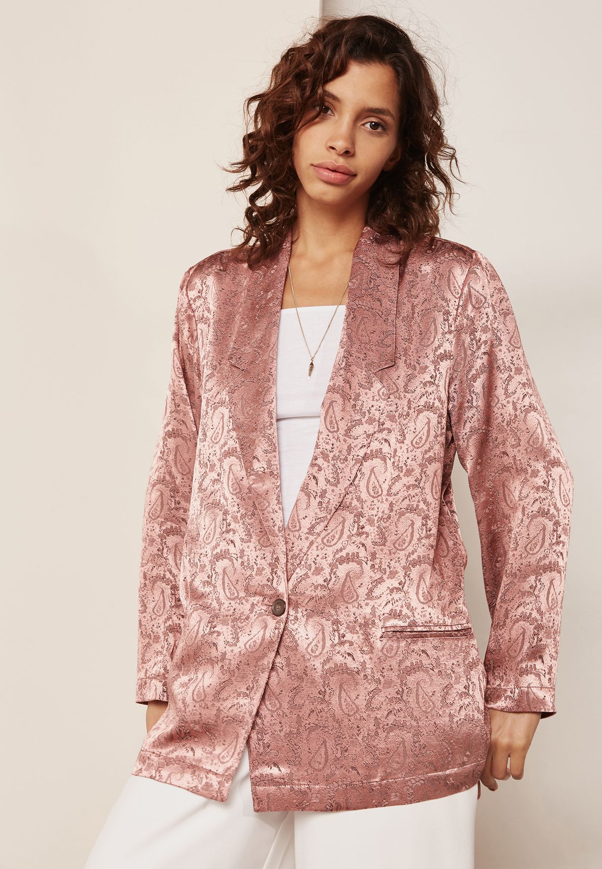 free people pink blazer