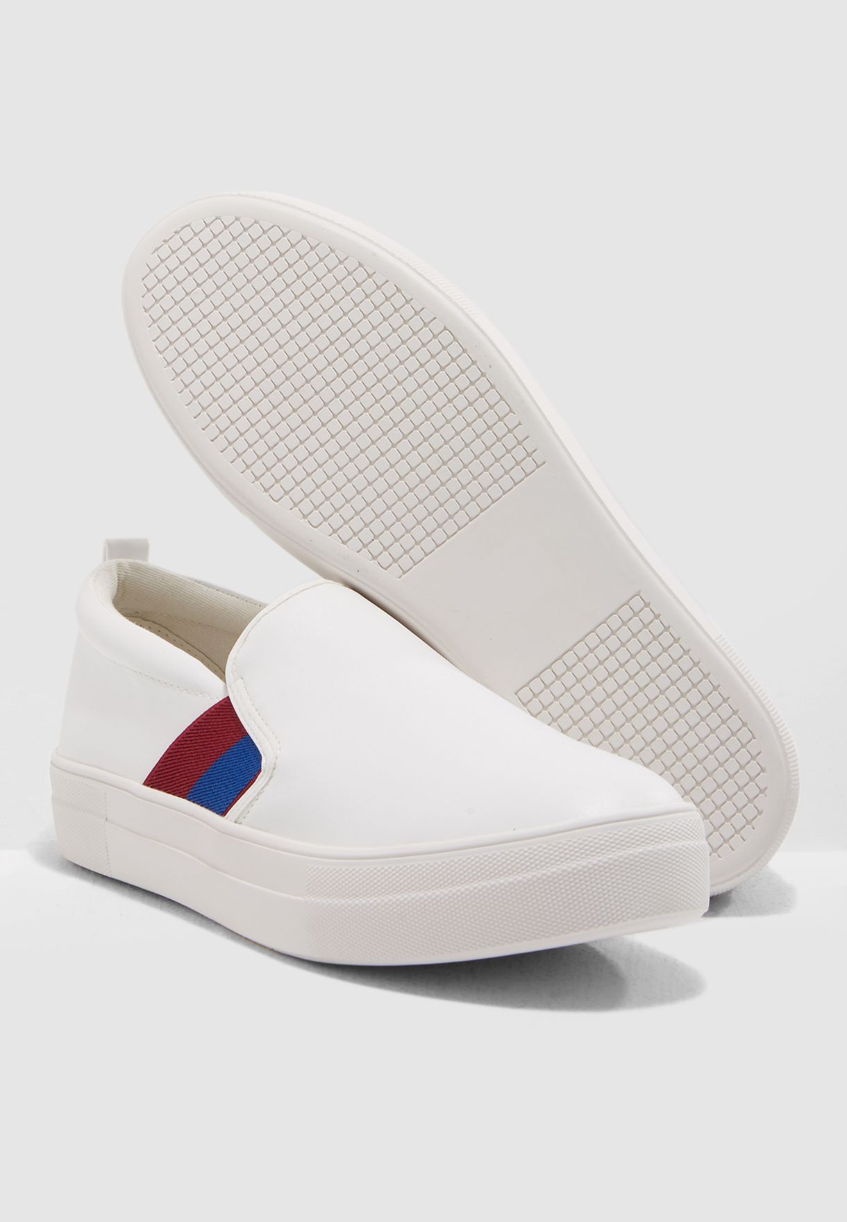 gray steve madden slip ons