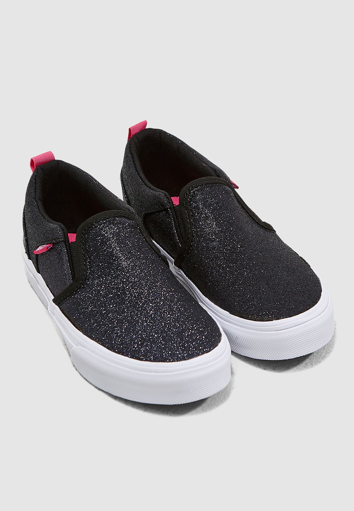 vans asher black glitter