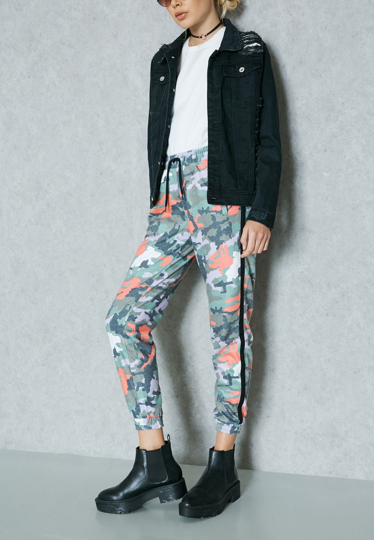 topshop camo joggers