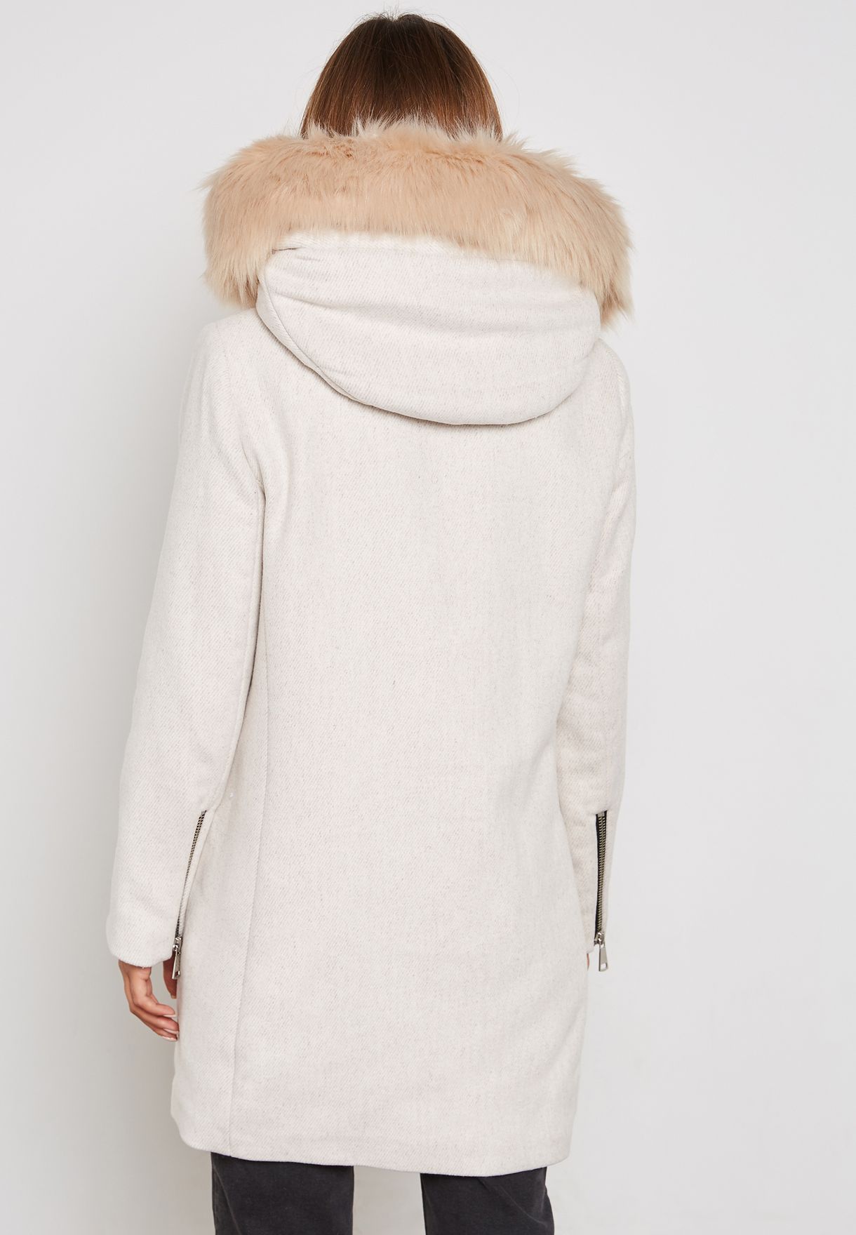 furry hooded parka mango