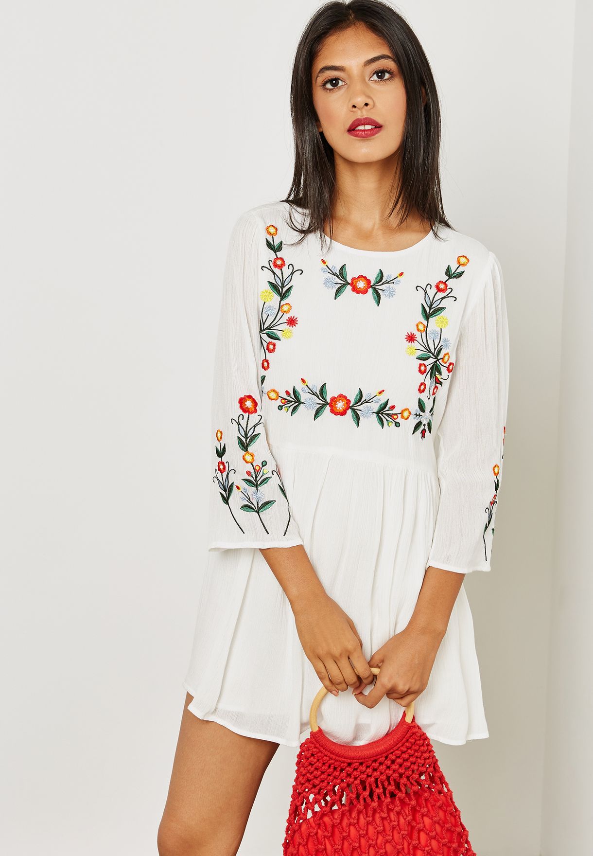 white embroidered dress forever 21