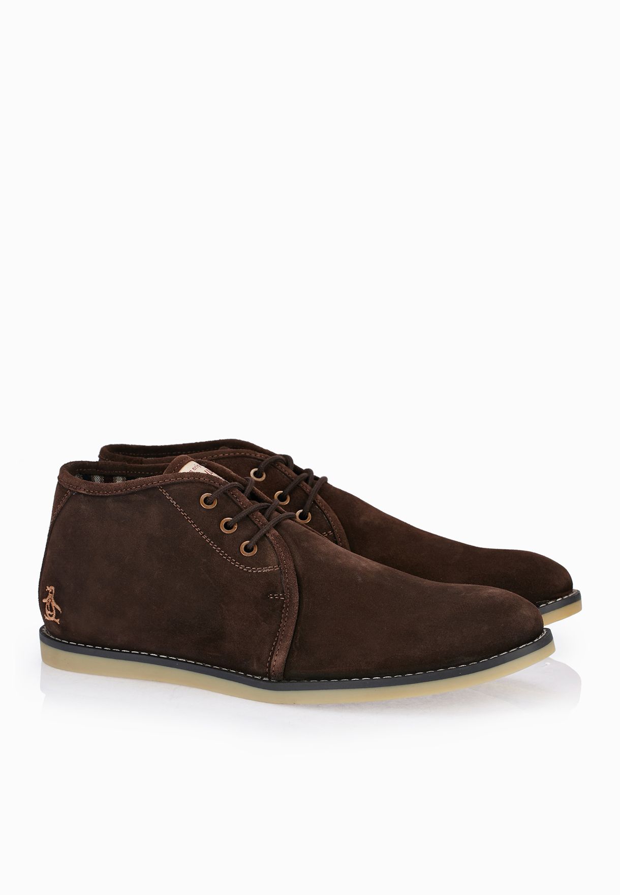 original penguin mens lawyer suede boots brown