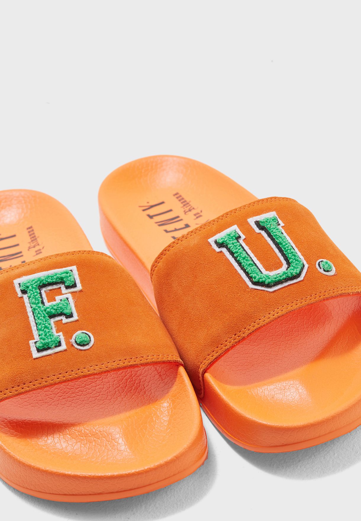 orange fenty slides