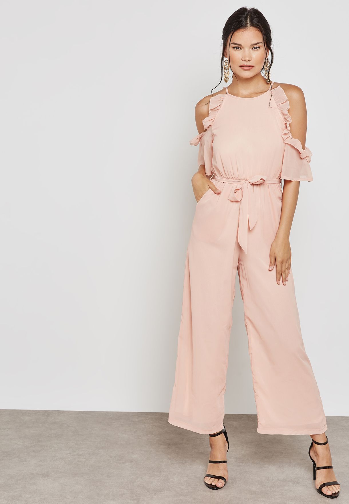 mela london belted jumpsuit