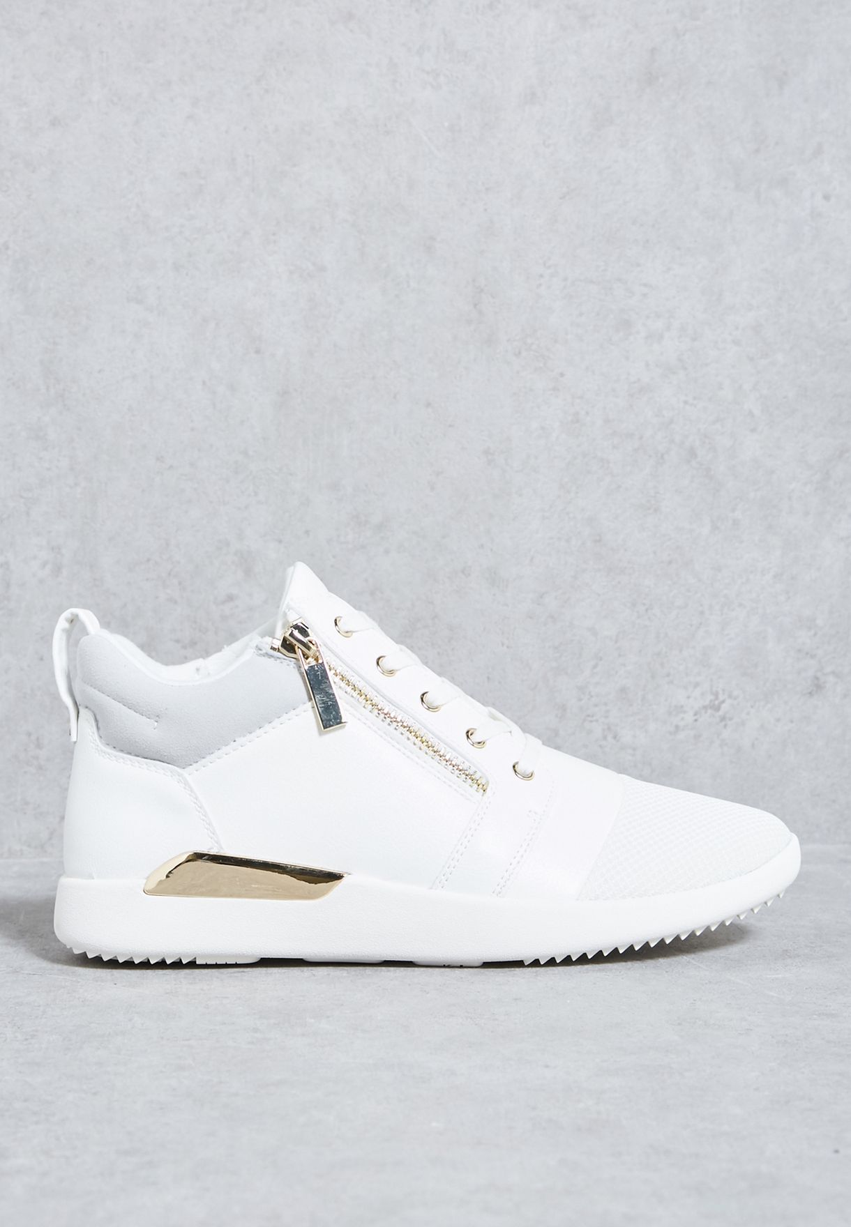 white zipper sneakers