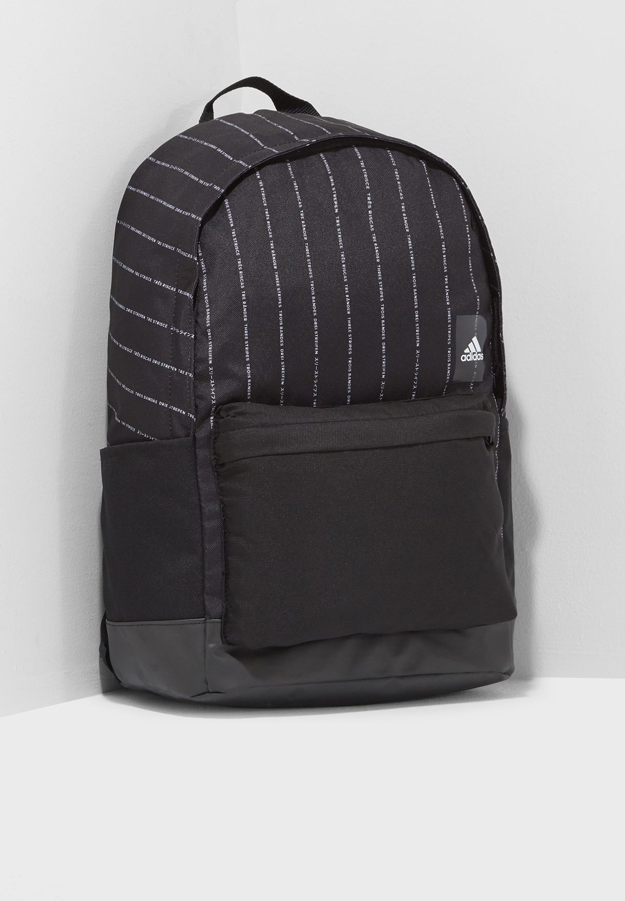 adidas black Classic Striped Backpack 