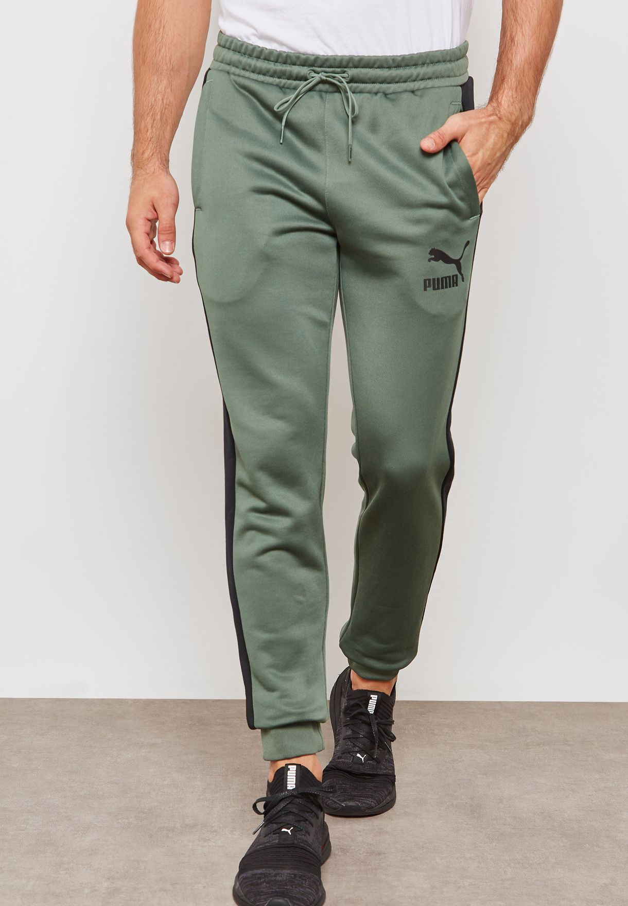 green puma sweatpants