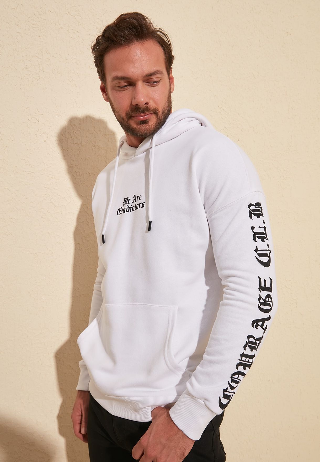 white graphic hoodie mens