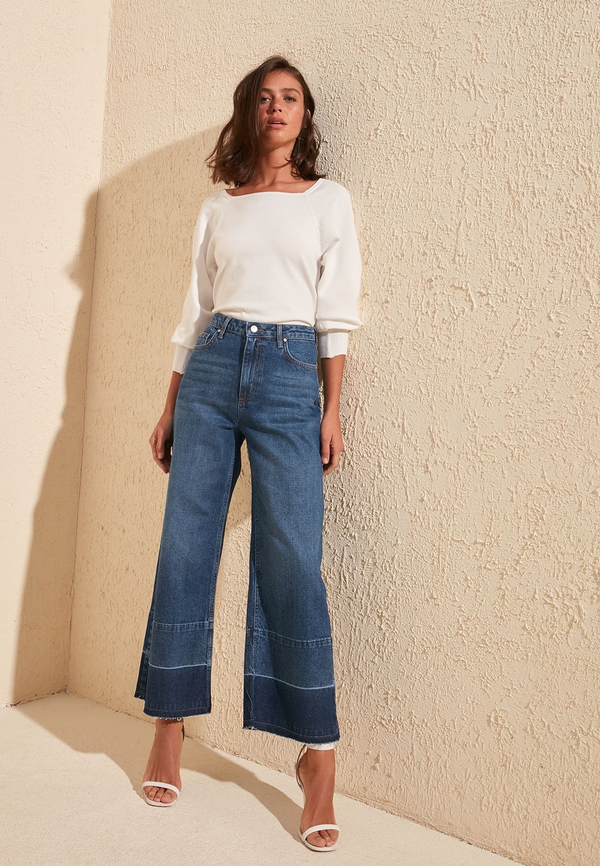 jeans culottes high waist