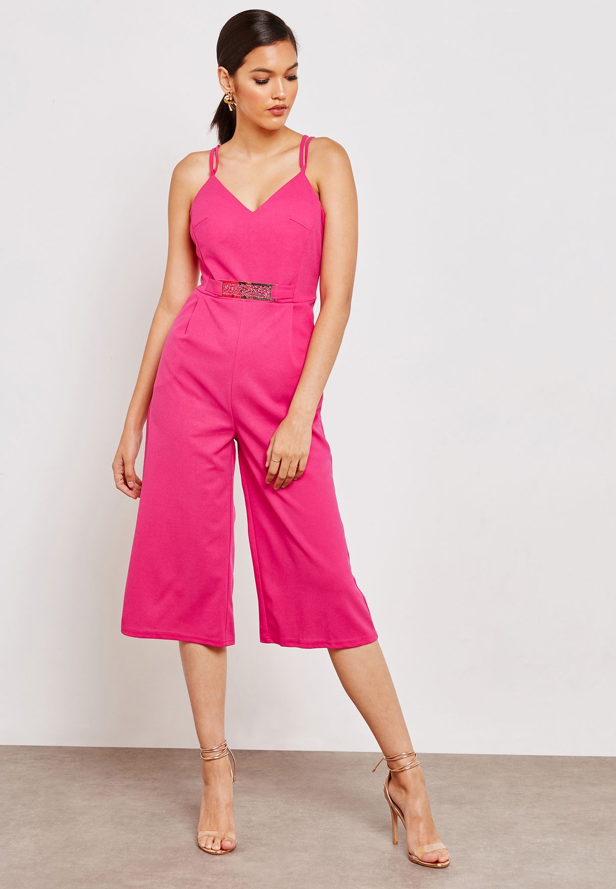 pink culotte jumpsuit