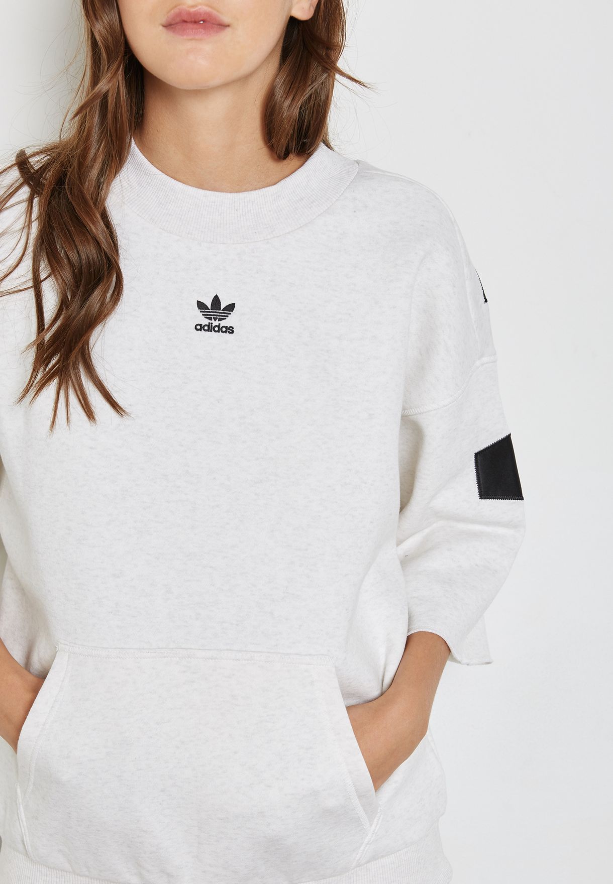 adidas womens white jumper