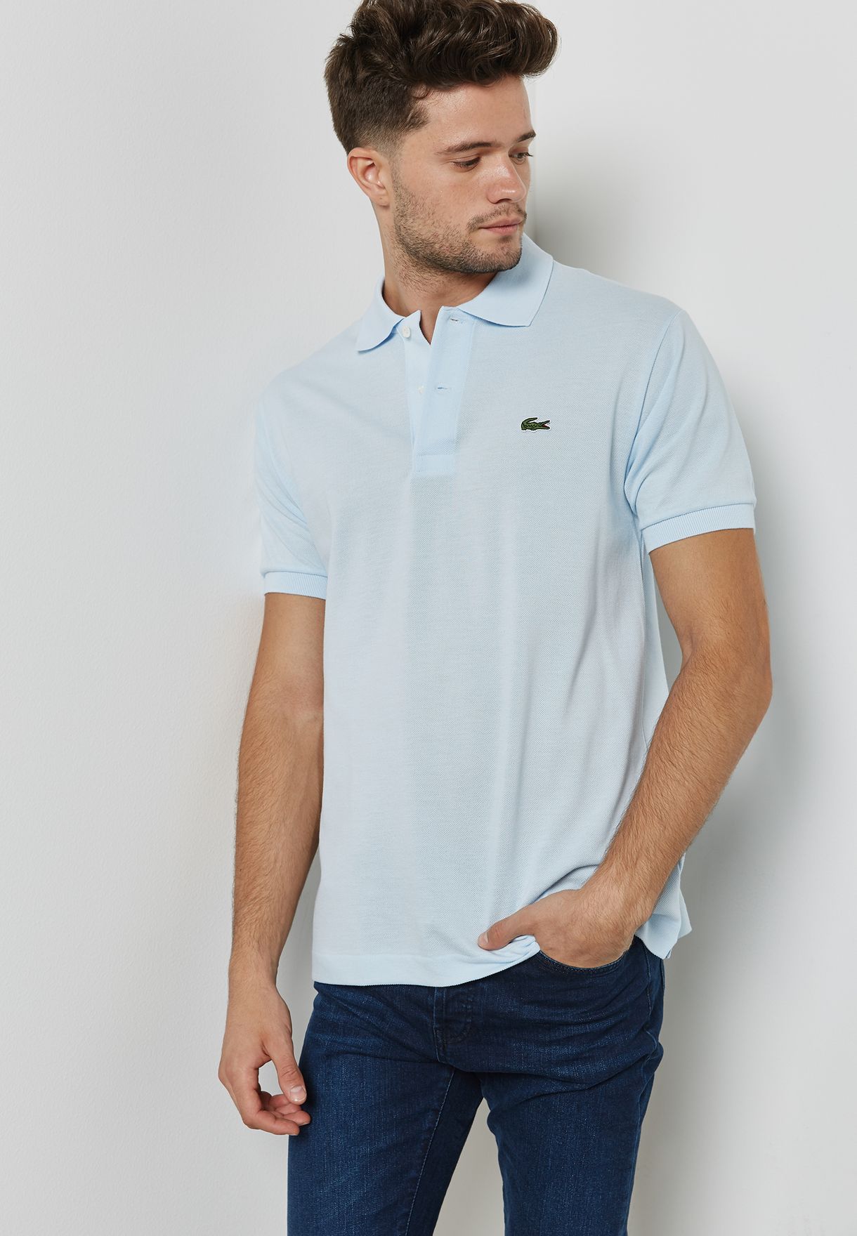 Buy Lacoste blue Essential Polo for Men in MENA, Worldwide