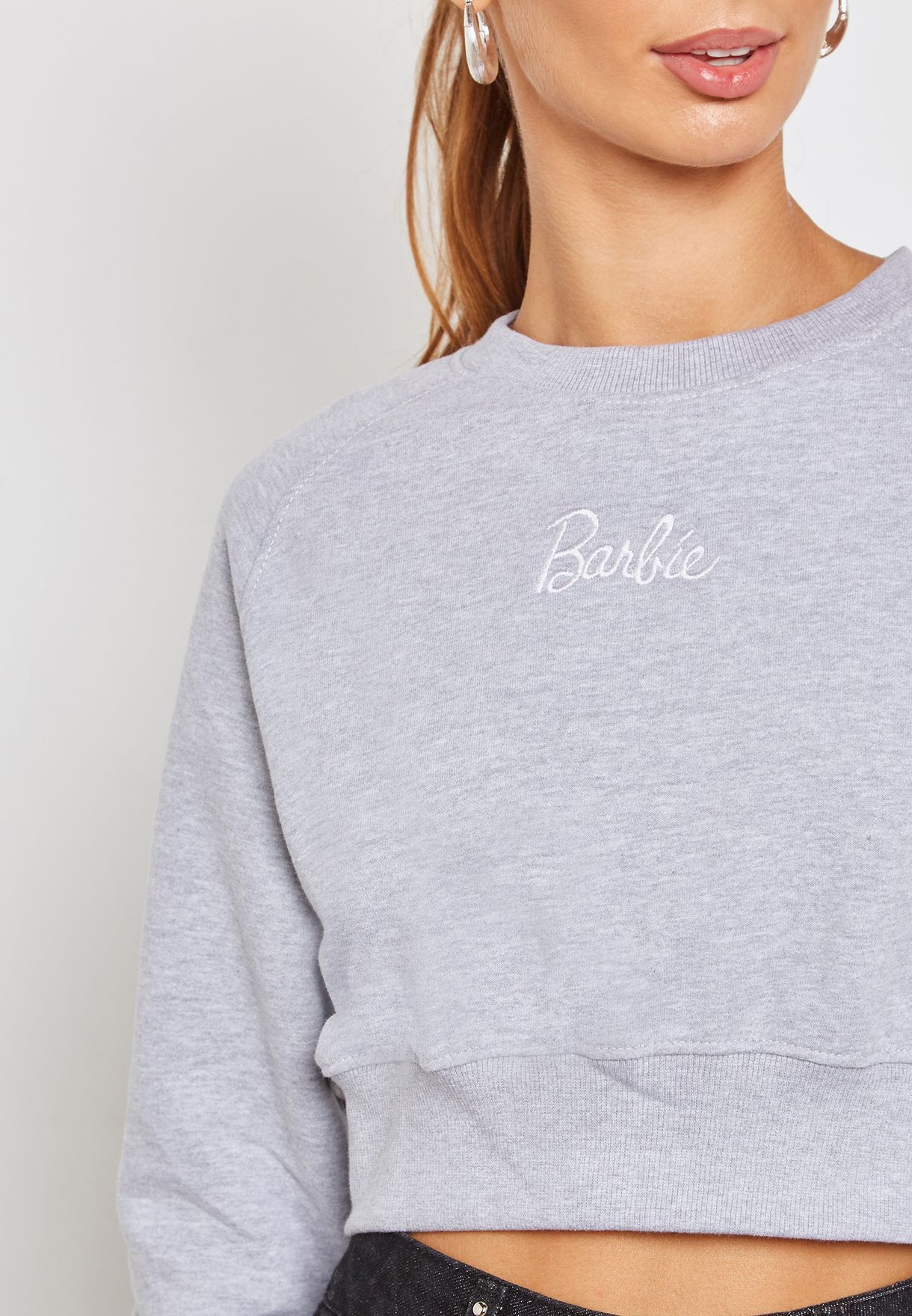 barbie crop sweatshirt