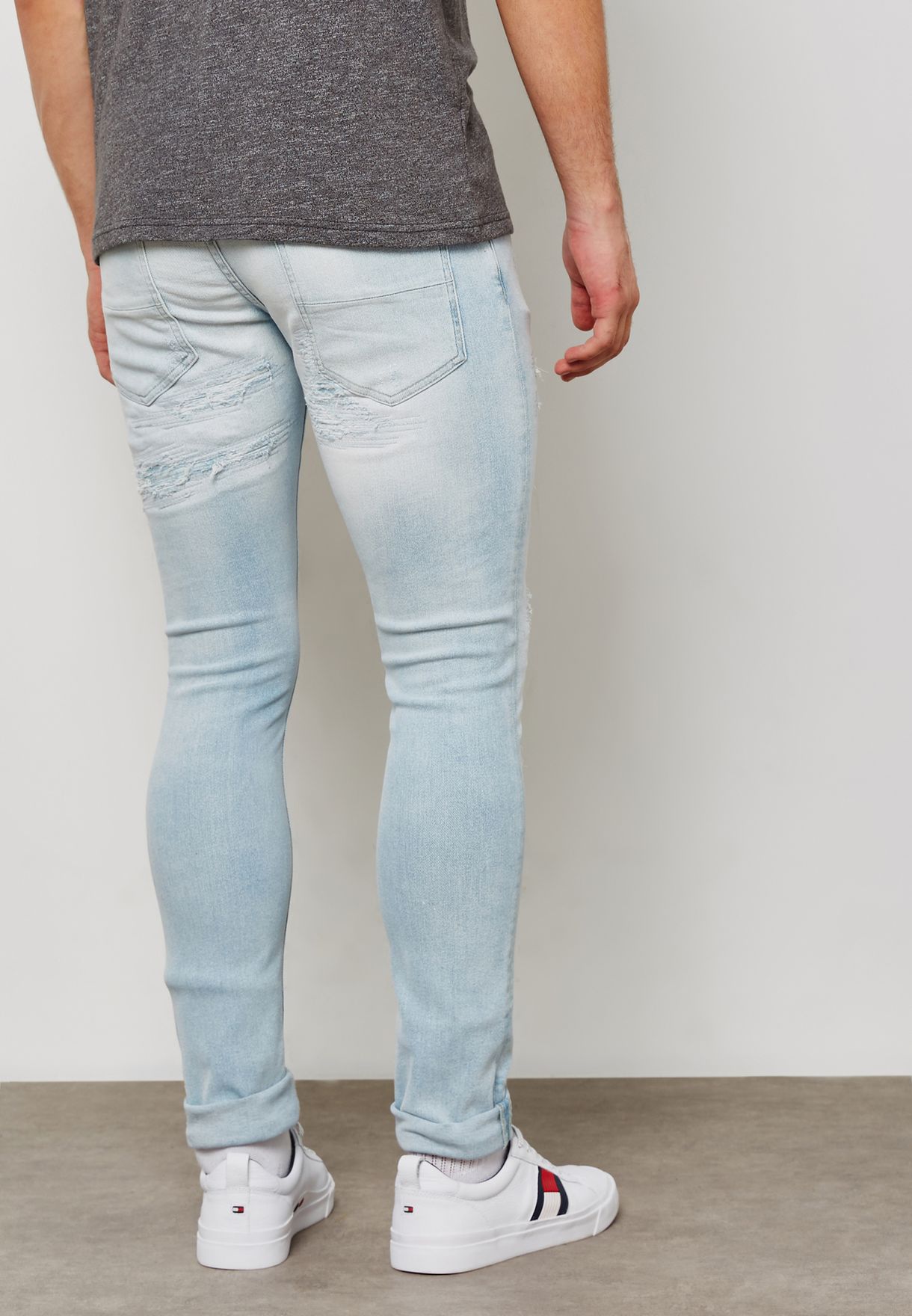 lewis hamilton distressed jeans