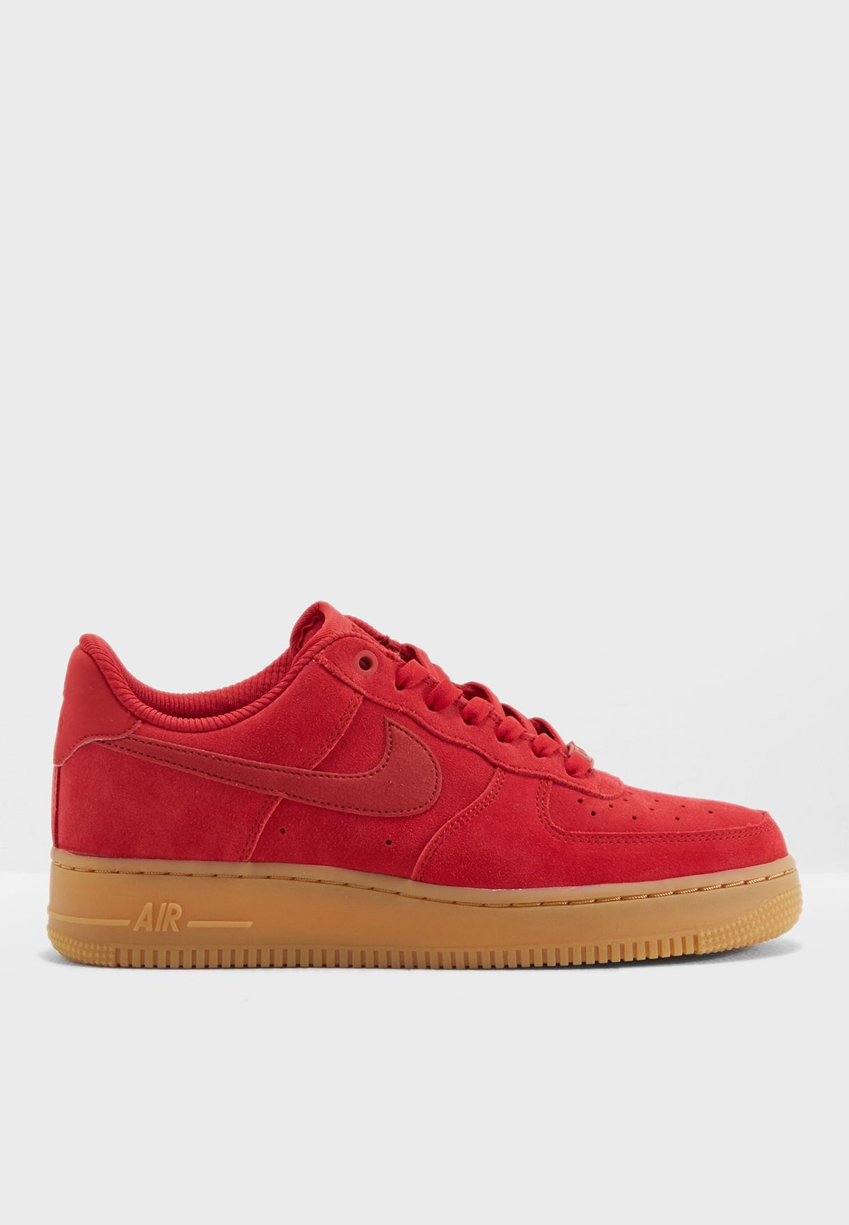 nike air force 1 07 trainers speed red gum