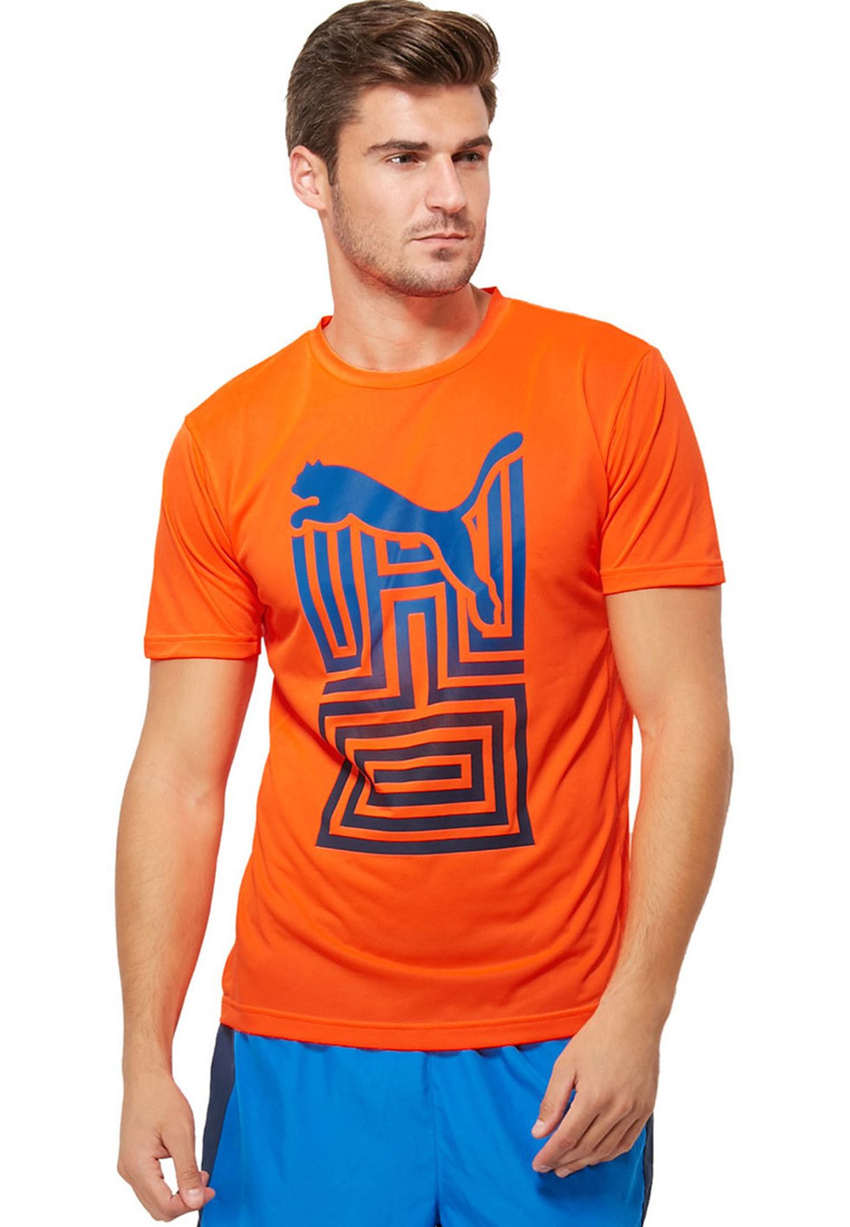 mens orange puma shirt