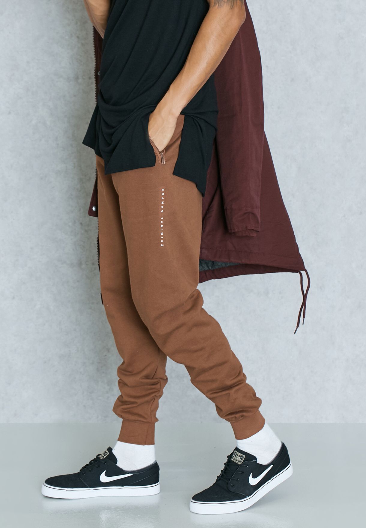 Buy Criminal Damage brown Baller Jogger Pants for Men in MENA, Worldwide