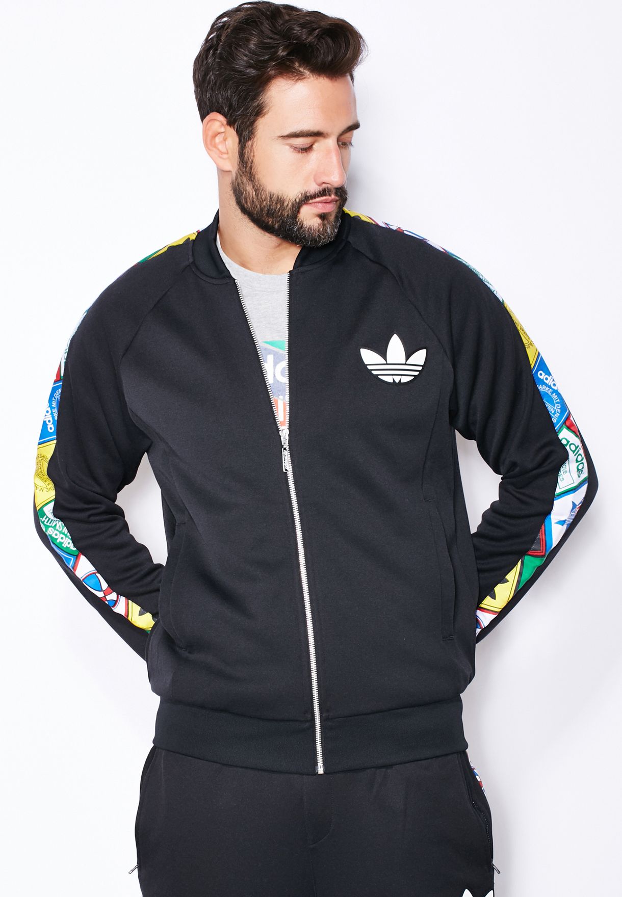 adidas tape track top
