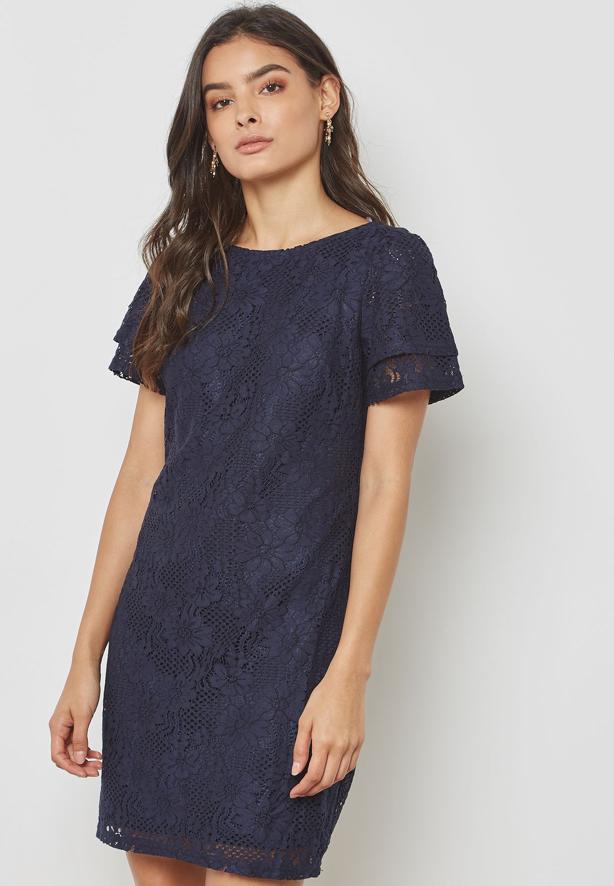 Buy > dorothy perkins navy lace dress > in stock