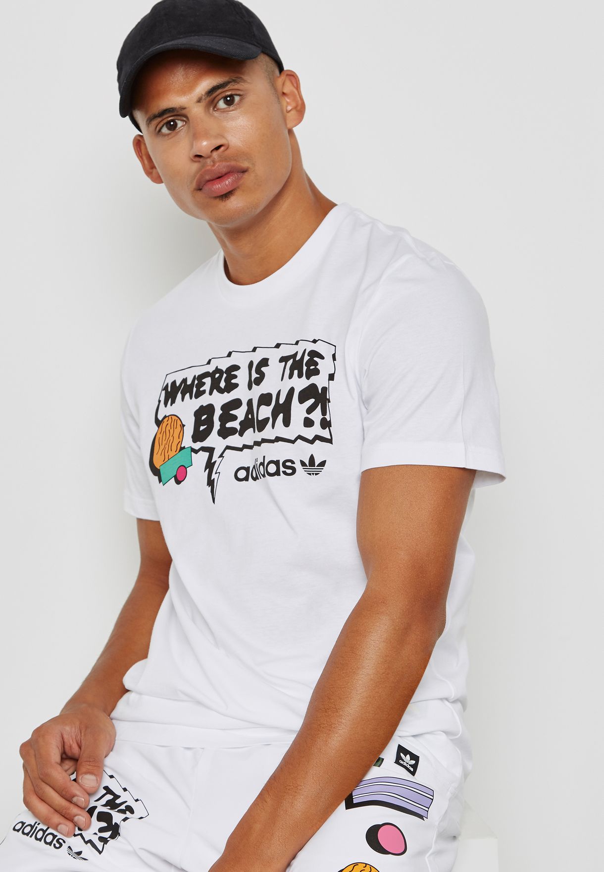 adidas Originals white Beach T-Shirt 