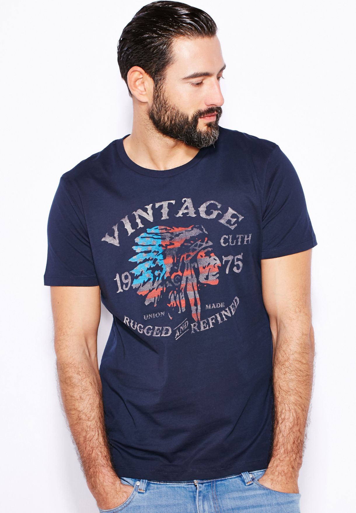 dissipation ved godt Forføre Buy Jack Jones navy Vintage T-Shirt for Men in MENA, Worldwide -