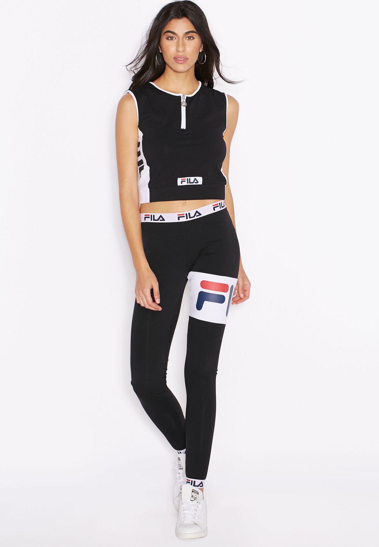 fila zip up crop top