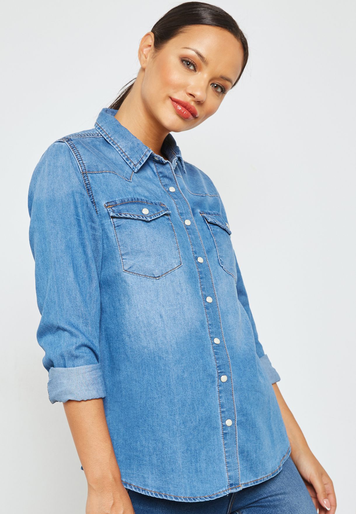 new look ladies denim shirt