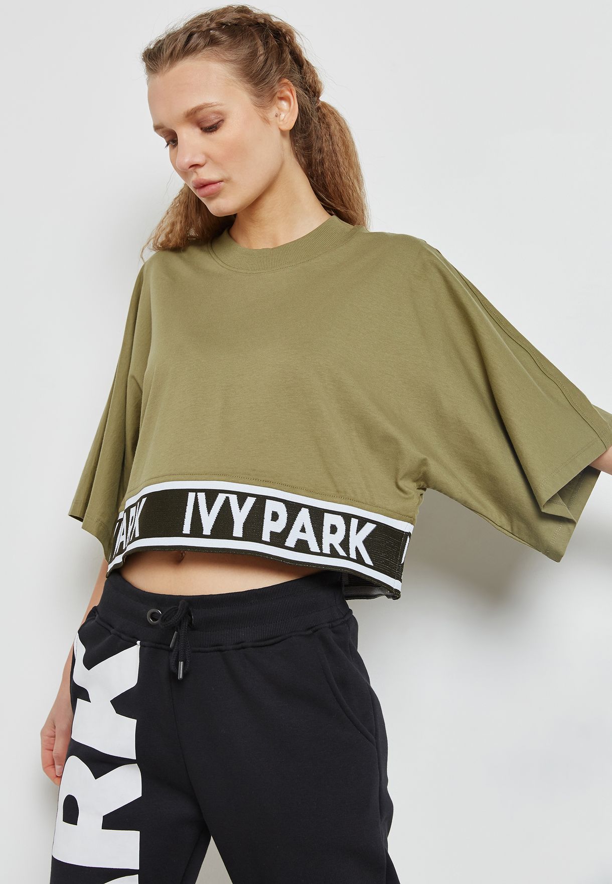 Buy > ivy park green t shirt > in stock