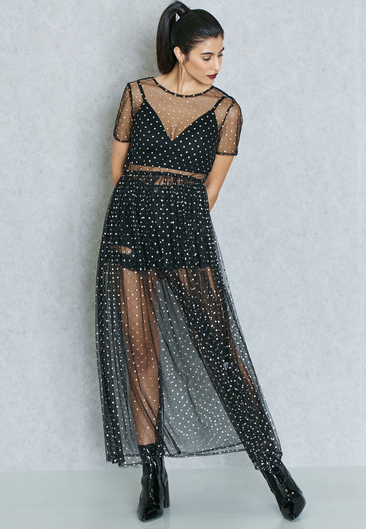 Buy Never Fully Dressed Black Sheer Dress For Women In Mena Worldwide Billy Black