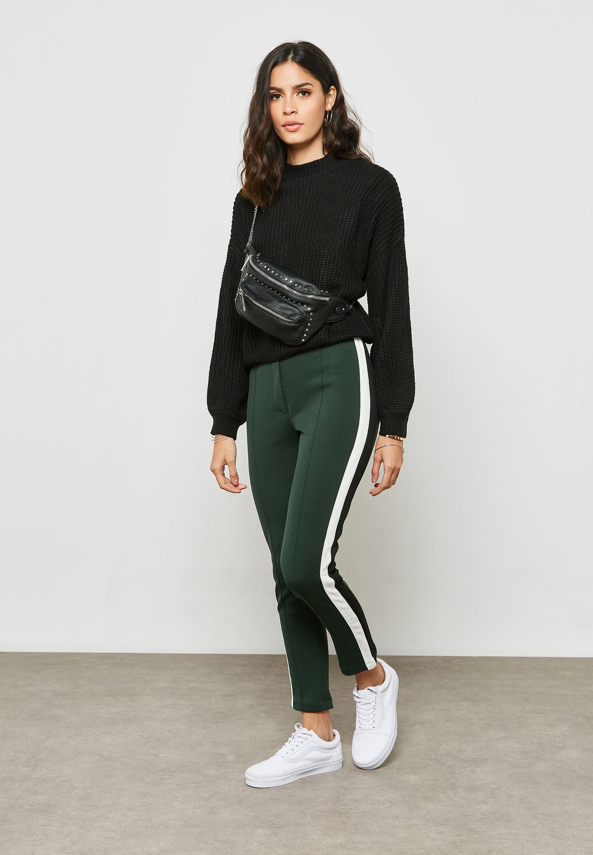 side stripe ankle pants