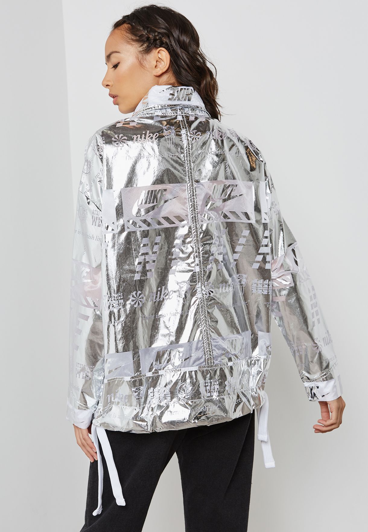 Nike silver Metallic Jacket for Women in MENA,
