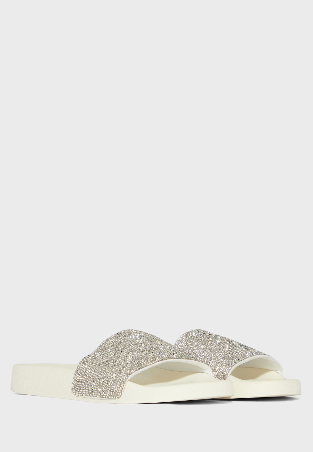 white one strap sandals