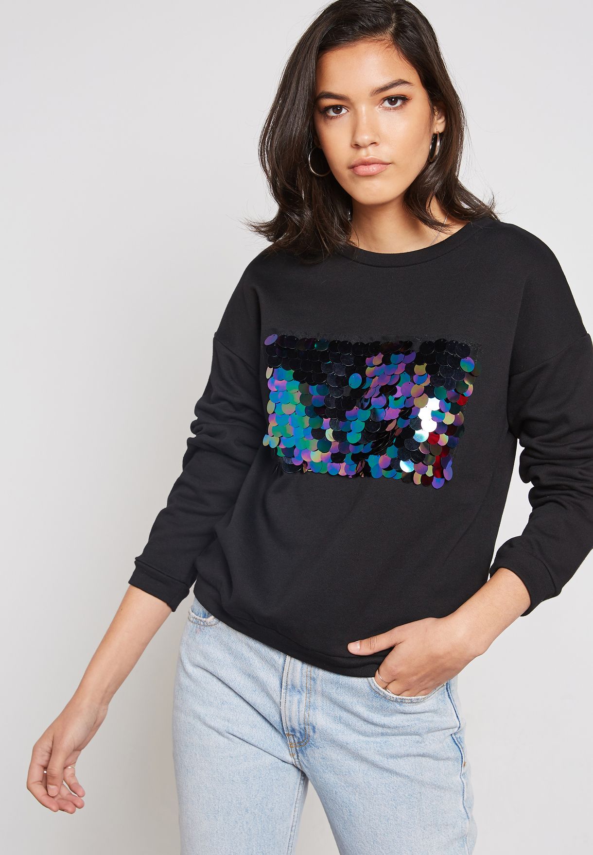 sequin sweatshirt women's