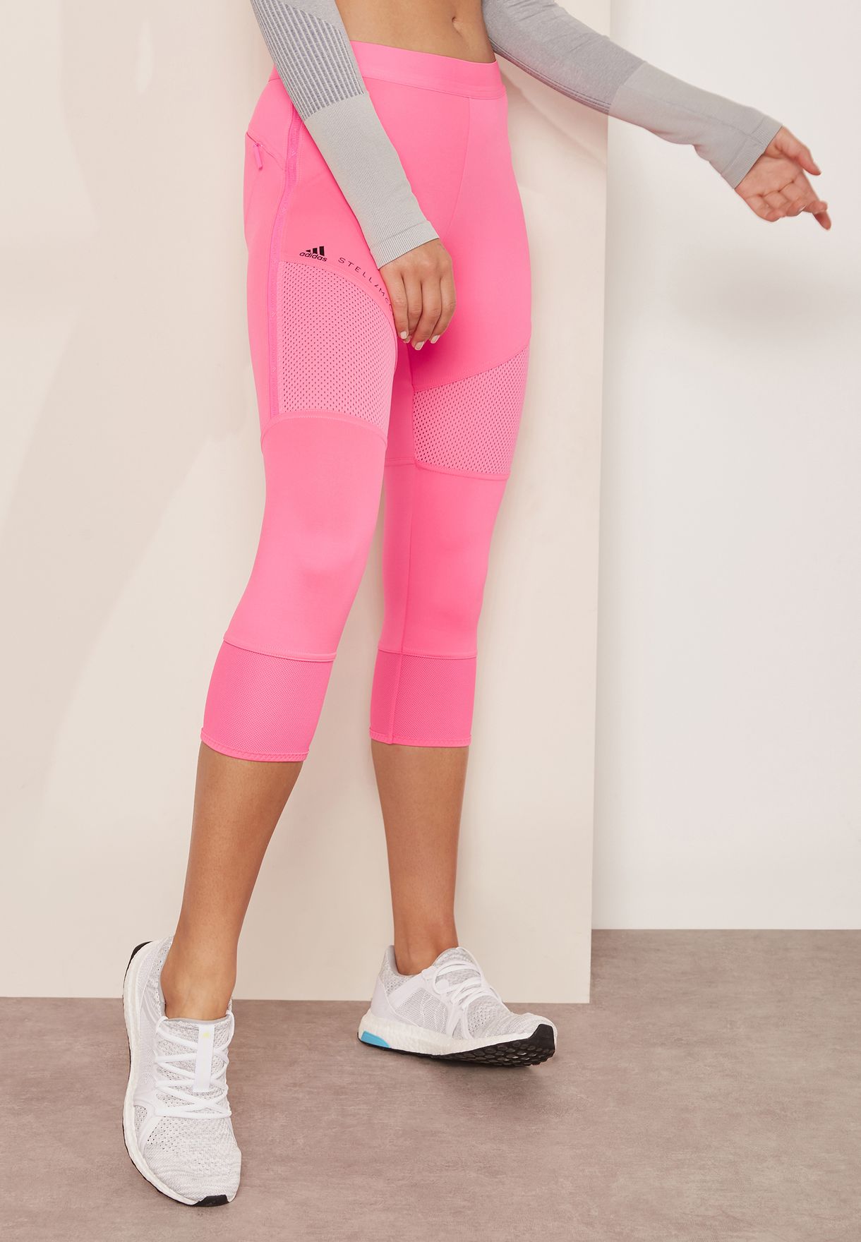 Buy Adidas By Stella Mccartney Pink Essential 3 4 Leggings For Women In Mena Worldwide Cg02