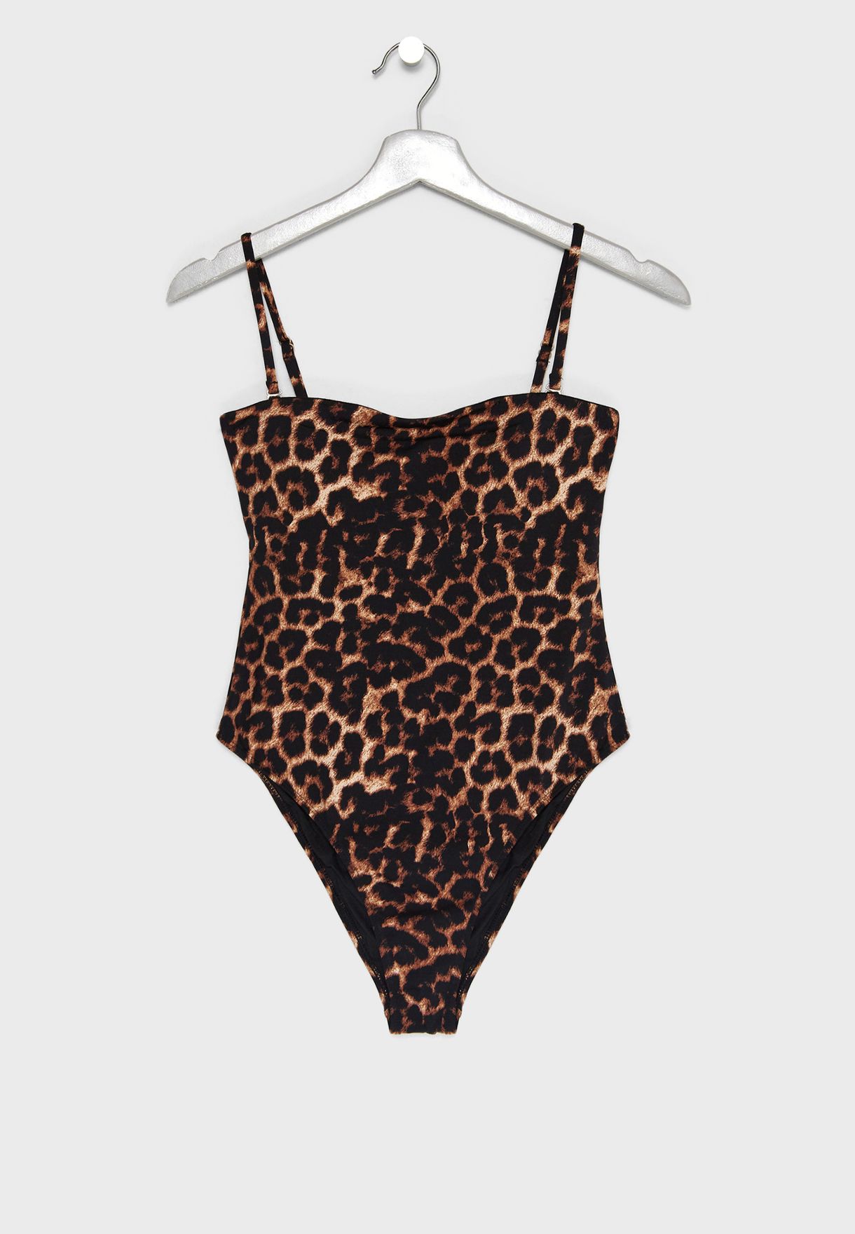 leopard print bandeau swimsuit