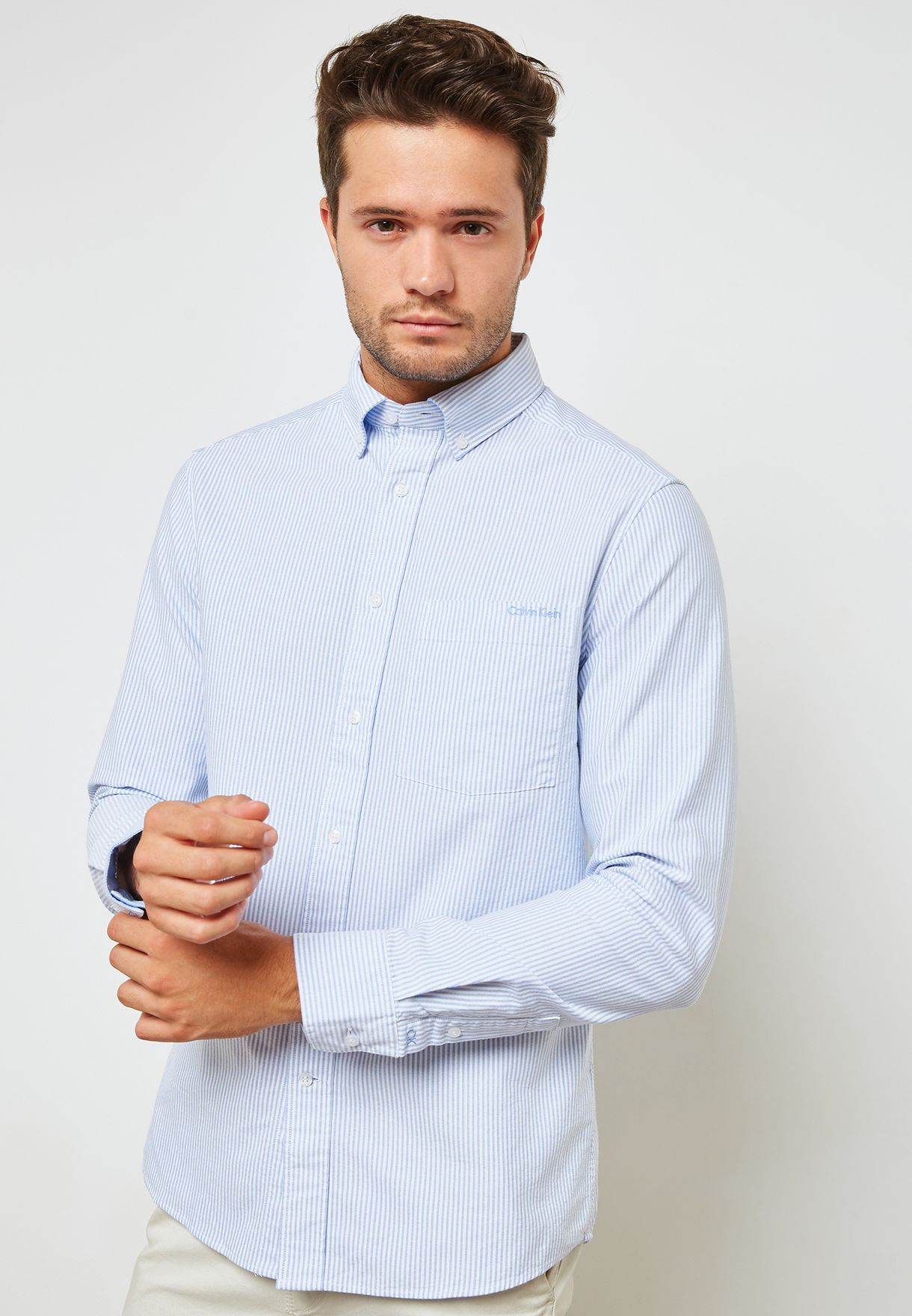 Buy Calvin Klein stripes Oxford Striped Shirt for Men in MENA, Worldwide