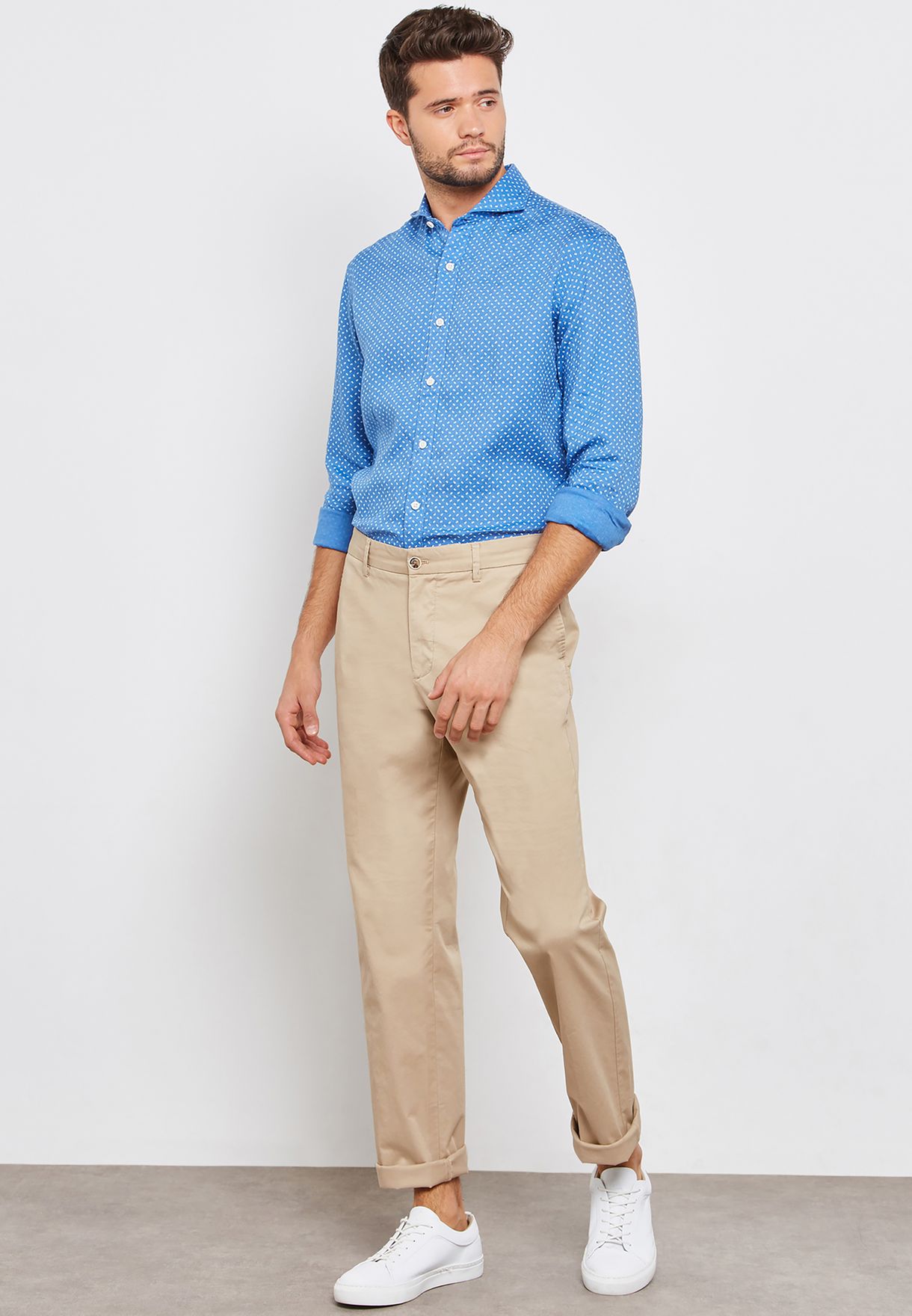 Buy Sacoor Brothers Blue Essential Slim Fit Shirt For Men In Mena 