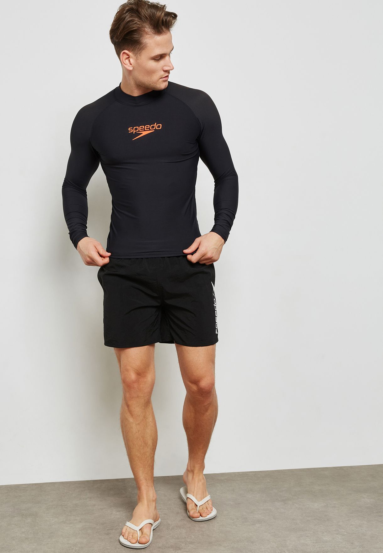 speedo rash guard mens