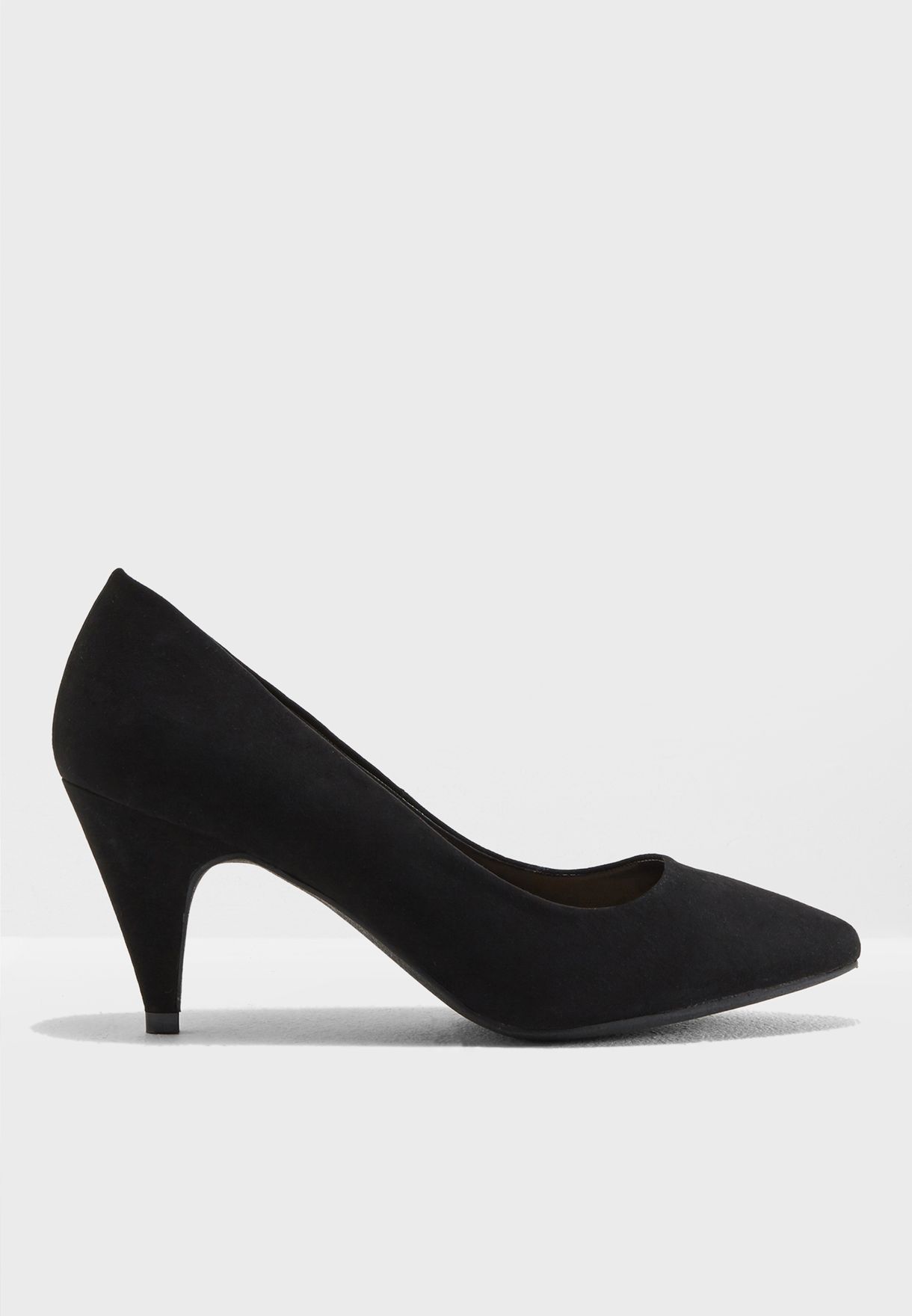 black wide fit court heels