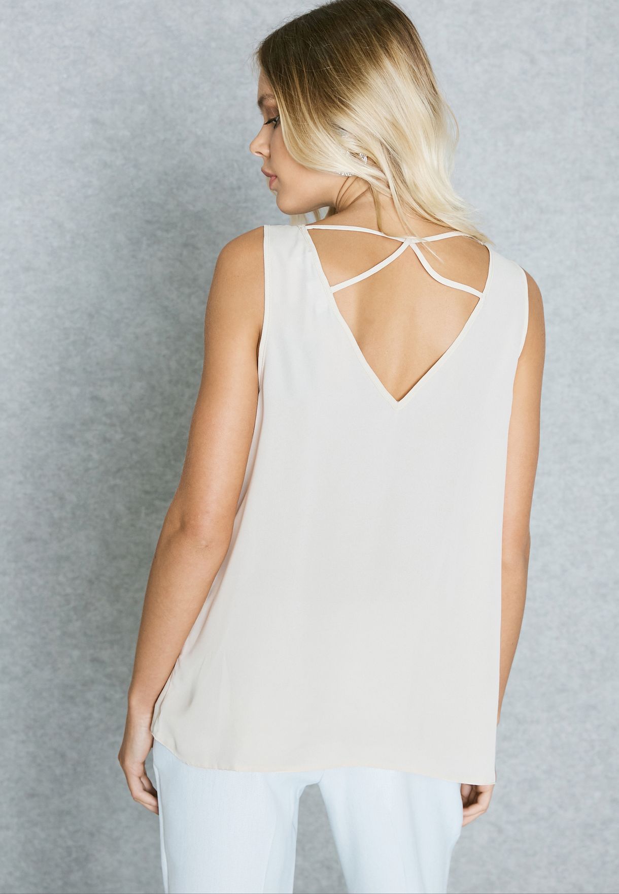 dorothy perkins white sleeveless top