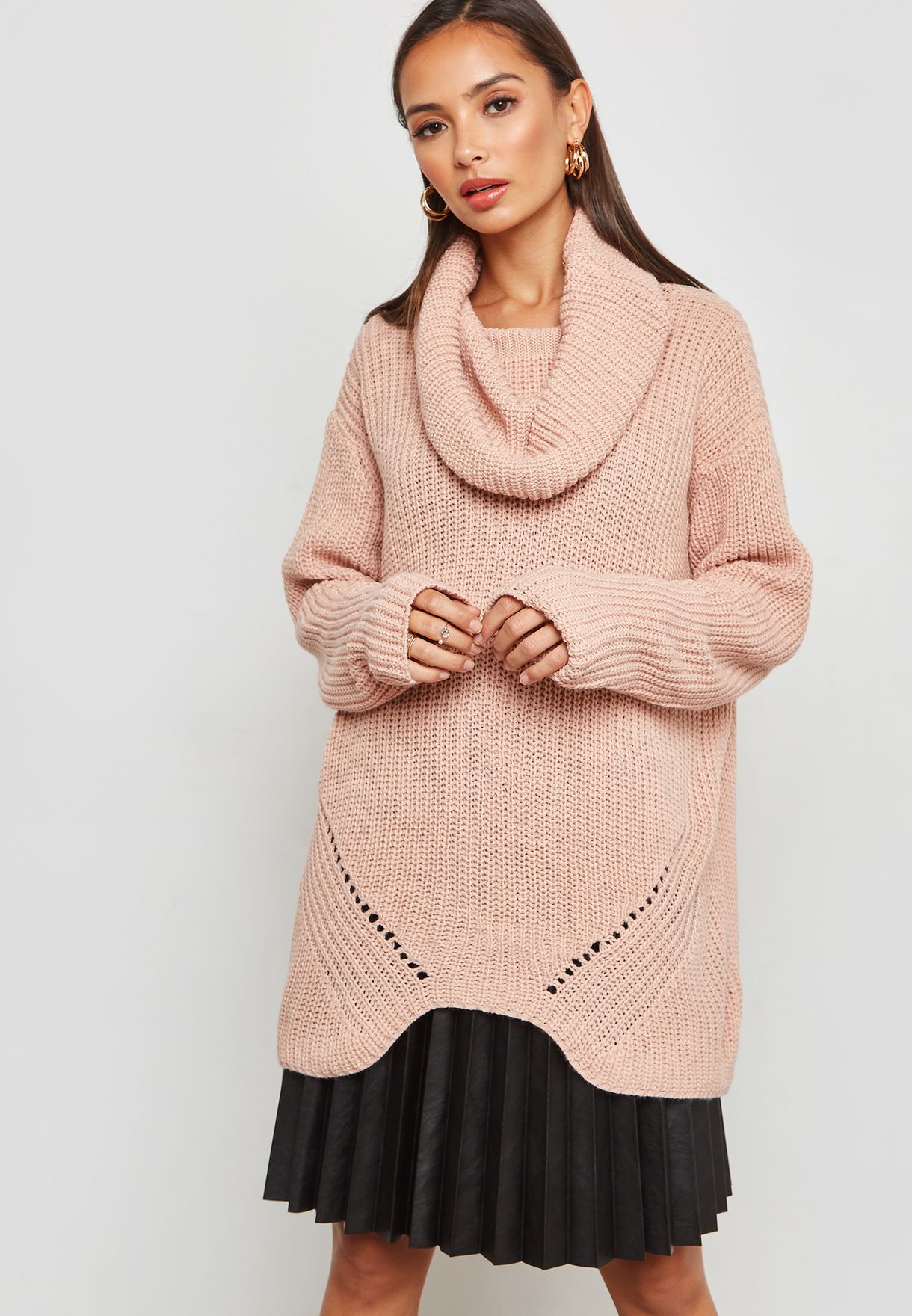 oversized cowl neck sweatshirt