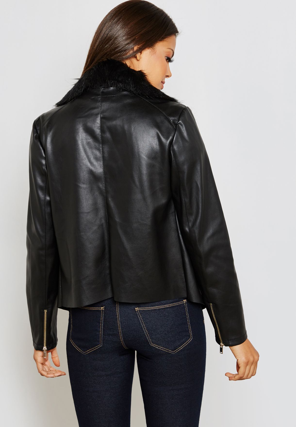 dorothy perkins waterfall leather jacket